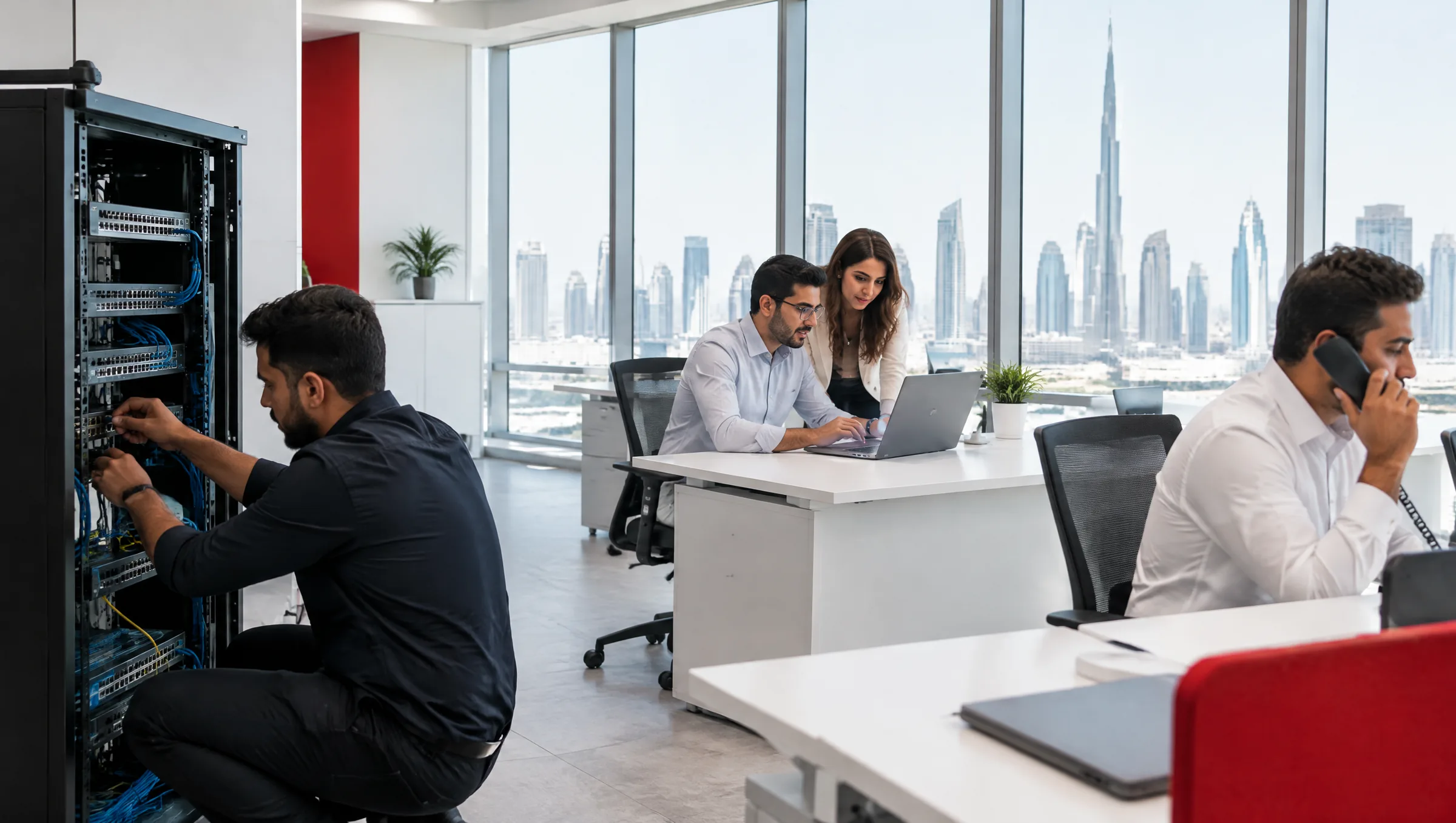 IT Solutions consultants with a client